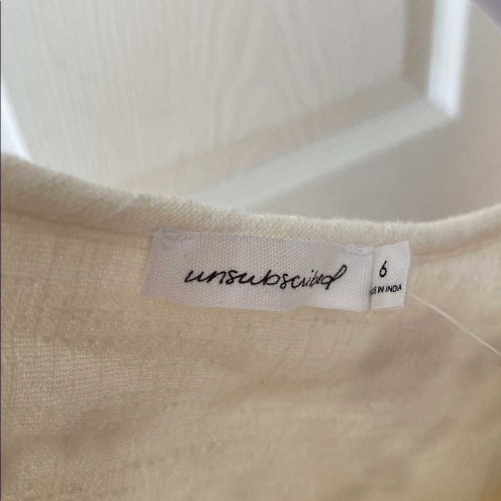 Unsubscribed Crafty Mini Cream Dress Sz 6. NWOT. Sz 6. Box4 - Picture 2 of 5